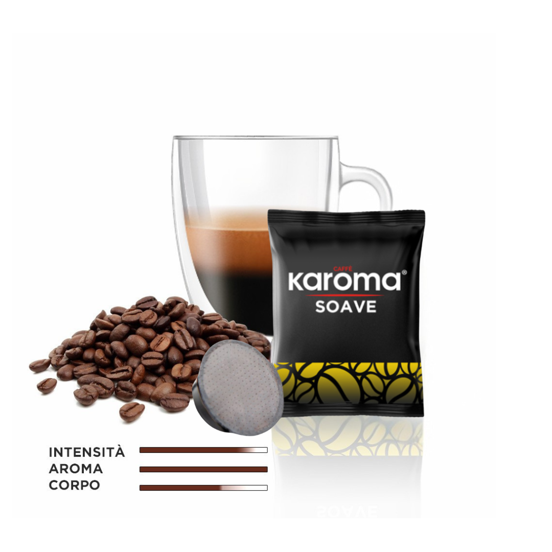 Caffè Karoma® Miscela Soave, Cremoso e Vellutato Compatibili A Modo Mio®