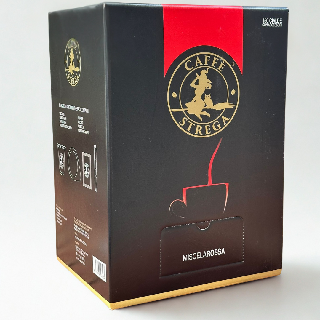 Box Regalo Caffè Strega Miscela Rossa 150 Cialde + Kit Accessori