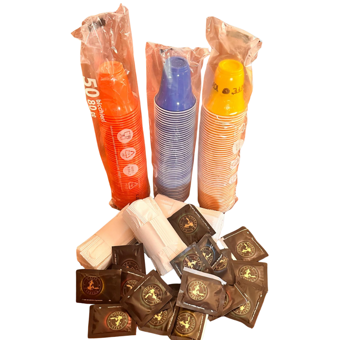 Box Regalo Caffè Strega Miscela Rossa 150 Cialde + Kit Accessori