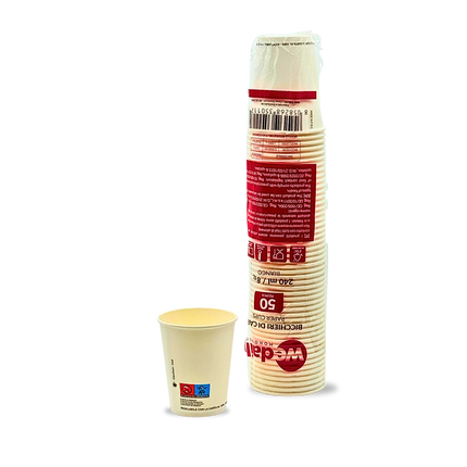 240 ml Einweg-Pappbecher für heiße und kalte Getränke