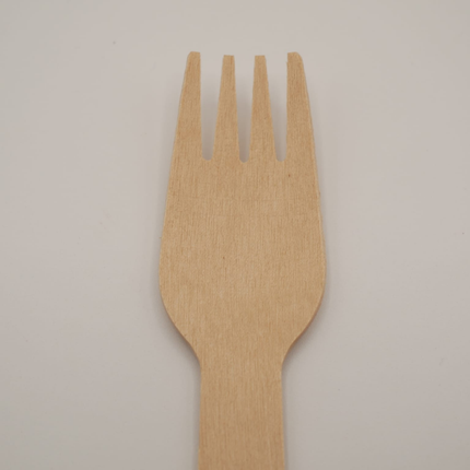 Einwegbesteck-Set aus Birkenholz – Serviette + Gabel + Messer